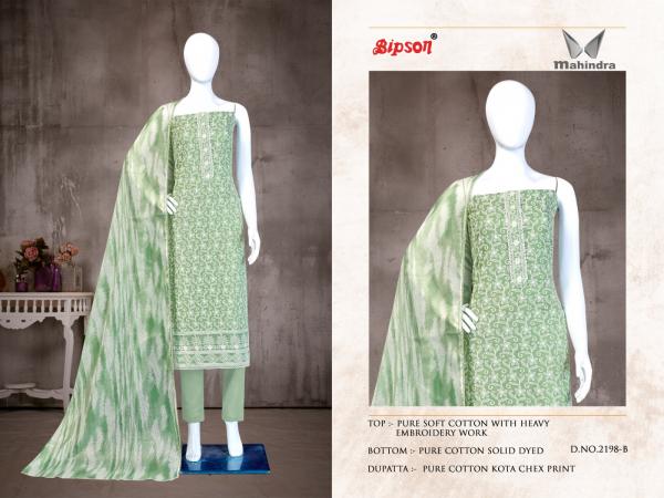 Bipson Mahindra 2198 Soft Cotton Embroidery Dress Material